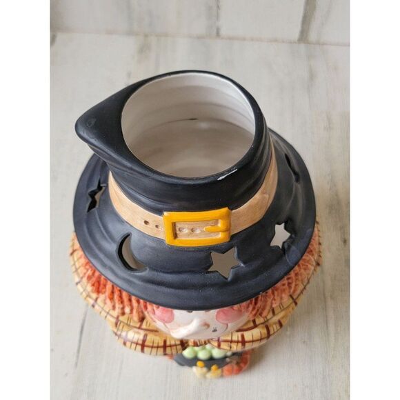 Yankee Candle ceramic witch cauldron holder Halloween star moon - Picture 5 of 11